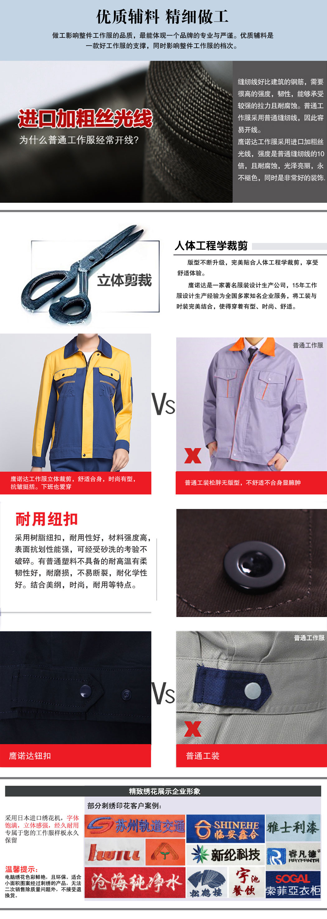 春秋长袖工作服套装款式图片