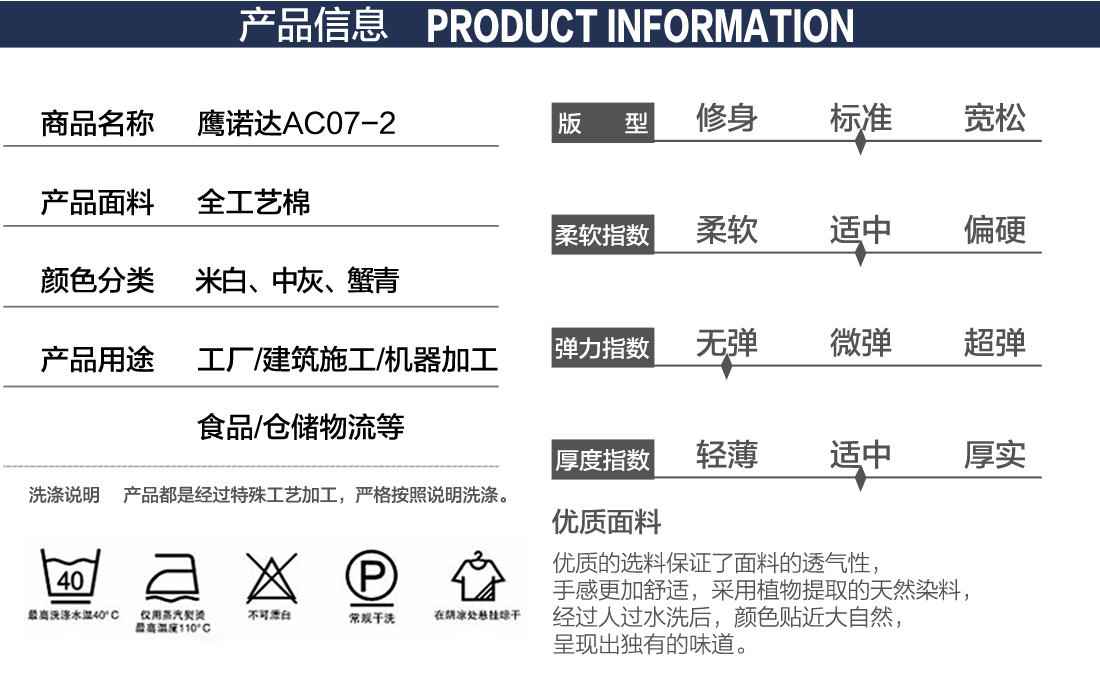 物业工装产品信息